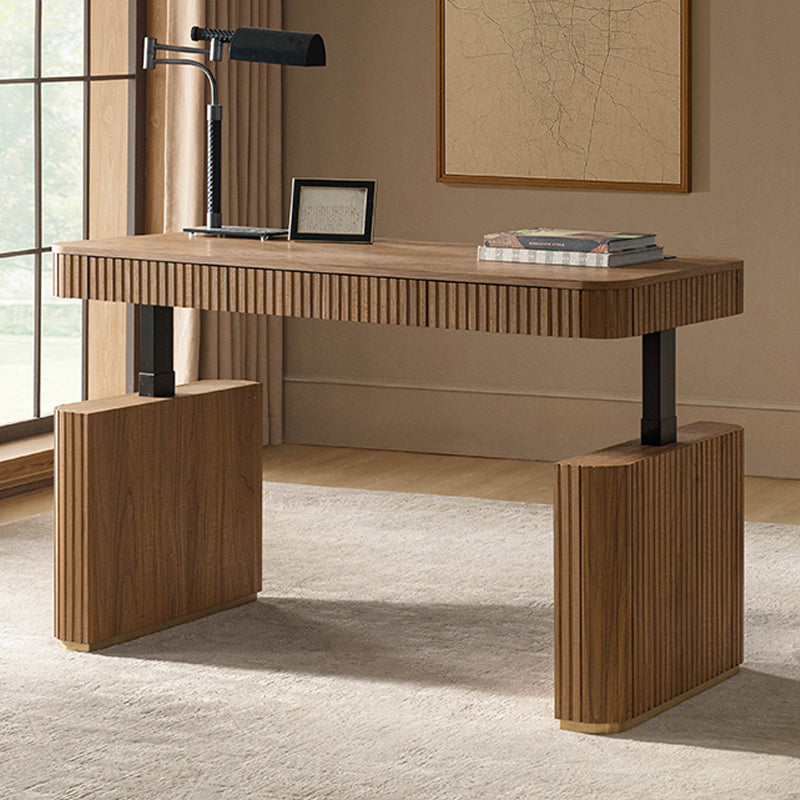 Alina Fluted Design Electric Height-Adjustable Desk with Drawers