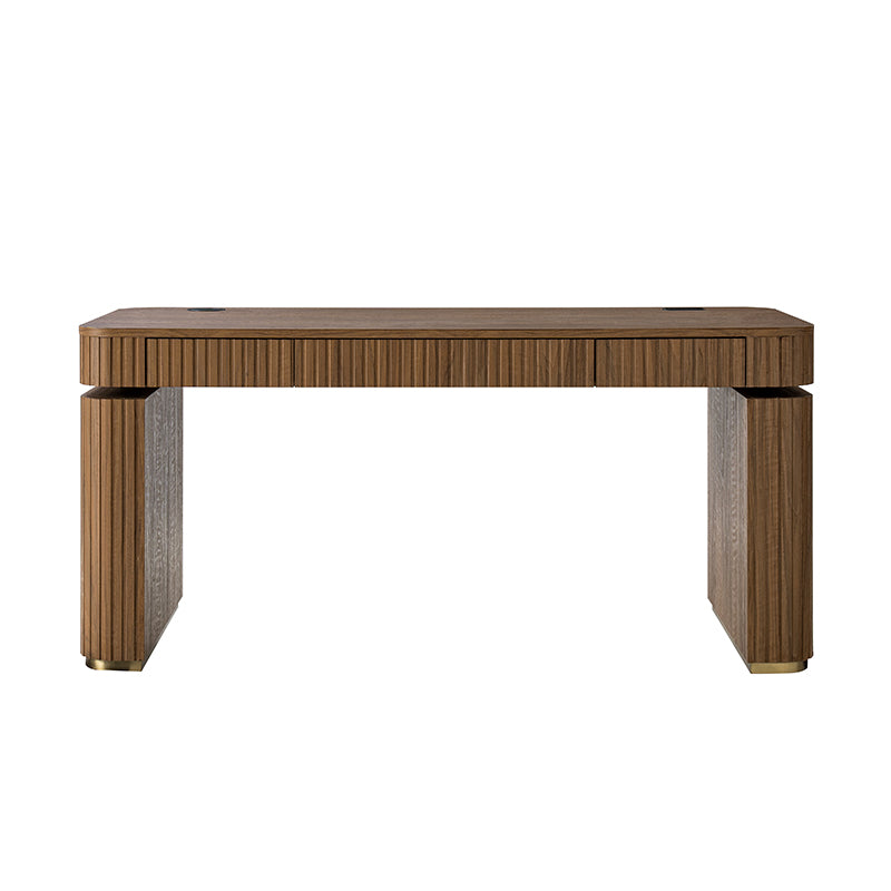 Alina Fluted Design Electric Height-Adjustable Desk with Drawers