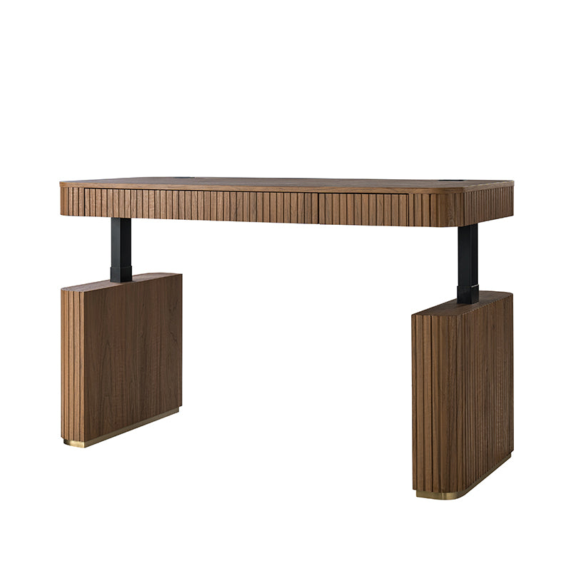 Alina Fluted Design Electric Height-Adjustable Desk with Drawers