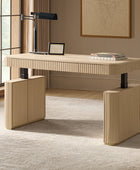 Alina Fluted Design Electric Height-Adjustable Desk with Drawers