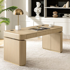Alina Fluted Design Electric Height-Adjustable Desk with Drawers