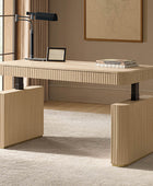 Alina Fluted Design Electric Height-Adjustable Desk with Drawers