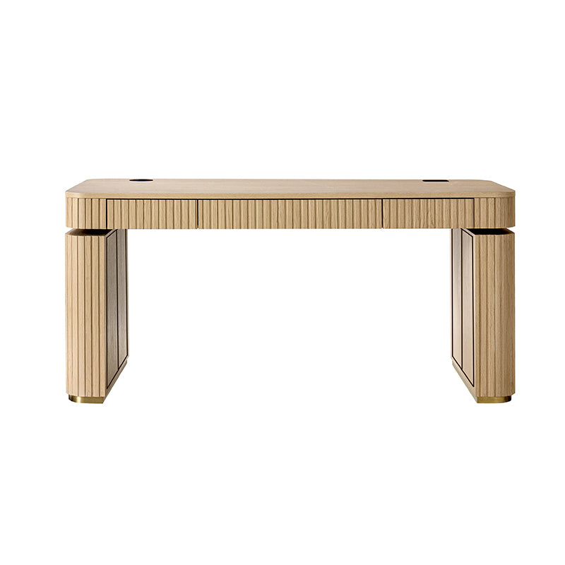 Alina Fluted Design Electric Height-Adjustable Desk with Drawers