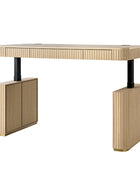 Alina Fluted Design Electric Height-Adjustable Desk with Drawers