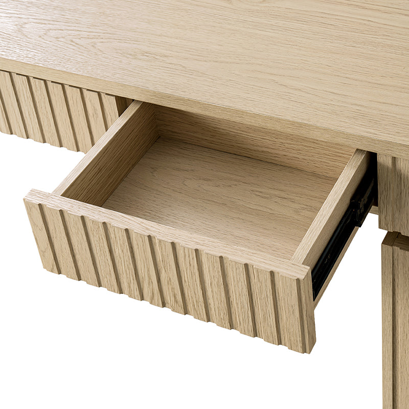 Alina Fluted Design Electric Height-Adjustable Desk with Drawers