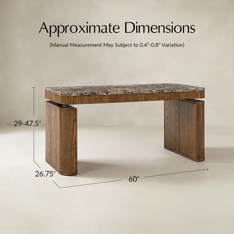 Baggio  Marble Electric Adjustable Standing Desk