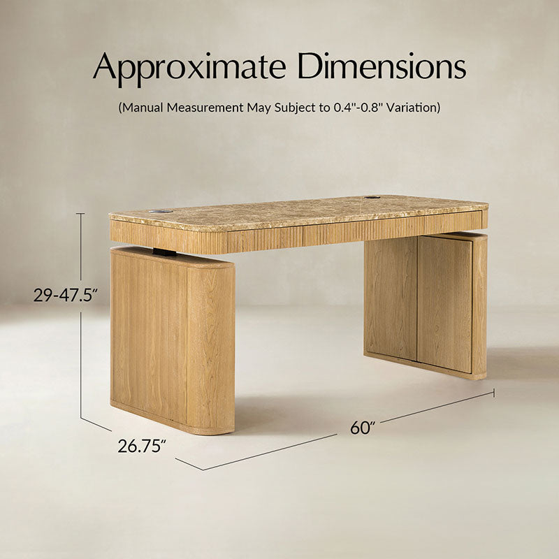 Baggio  Marble Electric Adjustable Standing Desk