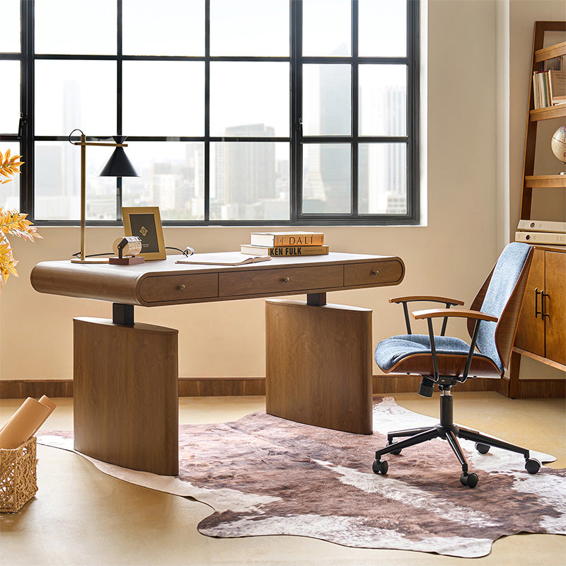 Louise Mid-century Modern Electric Adjustable Office Desk with Wireless Charging