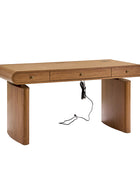 Louise Mid-century Modern Electric Adjustable Office Desk with Wireless Charging