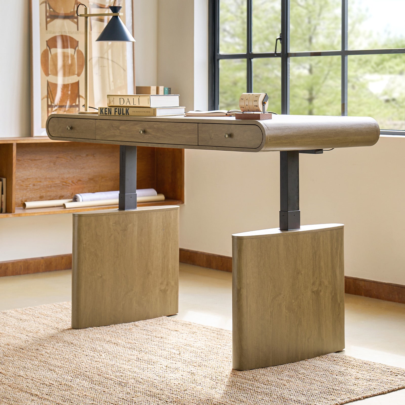 Louise Mid-century Modern Electric Adjustable Office Desk - HULALA HOME