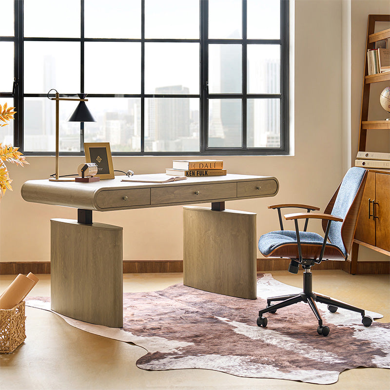 Louise Mid-century Modern Electric Adjustable Office Desk with Wireless Charging