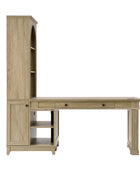 Derrus Electric Home Office Desk with Bookcase and LED Lighting