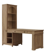 Derrus Electric Home Office Desk with Bookcase and LED Lighting