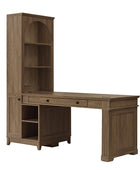 Derrus Electric Home Office Desk with Bookcase and LED Lighting