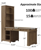 Derrus Electric Adjustable Standing Desk with Bookcase and LED Lighting