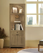 Baggio Modern Storage Bookcase with Smooth-Glide Drawer and LED