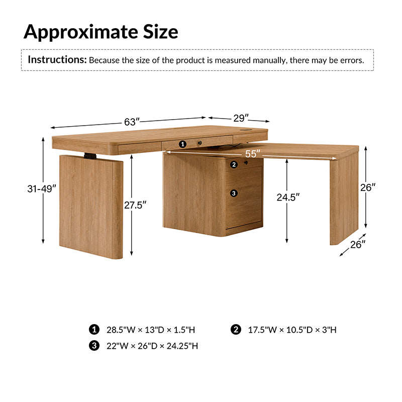 Toisha Home Office 360-Degree Rotating Desk with Flip-Top Lid