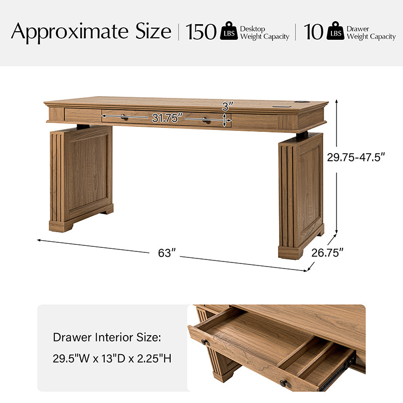 Julia Farmhouse  Electric Adjustable Standing Desk