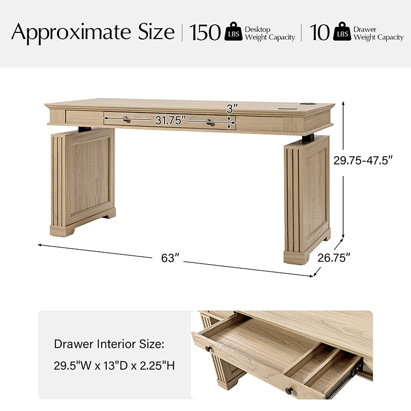 Julia Farmhouse  Electric Adjustable Standing Desk