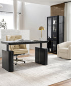 Estrella Modern Gold Frame Glass Display Cabinet with Wine Glass Rack-Bookcase and Bar Storage