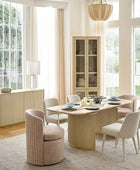 Dario 8-Piece Modern Light Luxury Dining Set with Extendable Table,Upholstered Chairs & Sideboard