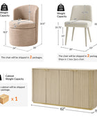 Dario 8-Piece Modern Light Luxury Dining Set with Extendable Table,Upholstered Chairs & Sideboard