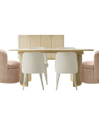 Dario 8-Piece Modern Light Luxury Dining Set with Extendable Table,Upholstered Chairs & Sideboard