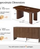 Josefina 8-Piece Modern Extendable Dining Table Set with Upholstered Chairs and Sideboard