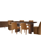Josefina 8-Piece Modern Extendable Dining Table Set with Upholstered Chairs and Sideboard