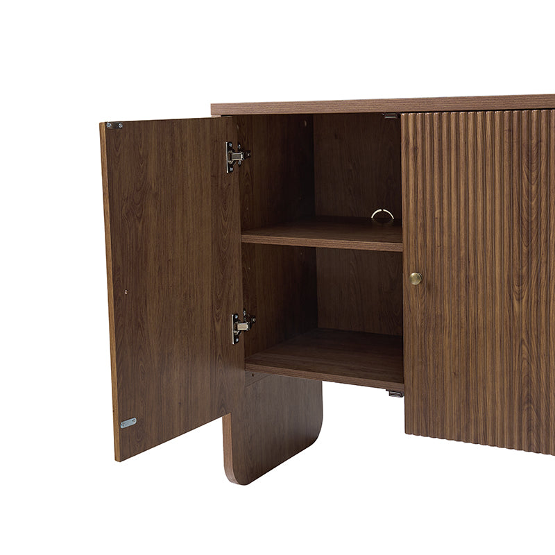 Josefina 8-Piece Modern Extendable Dining Table Set with Upholstered Chairs and Sideboard