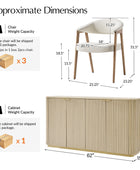 Josefina 8-Piece Modern Extendable Dining Set with Chairs and Buffet