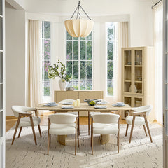 Josefina 8-Piece Modern Extendable Dining Set with Chairs and Buffet