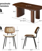 7-Piece Modern Space Saving Dining Table with Mid-Century Rattan Chairs Set