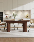 7-Piece Modern Space Saving Dining Table with Mid-Century Rattan Chairs Set