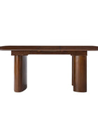 7-Piece Modern Space Saving Dining Table with Mid-Century Rattan Chairs Set