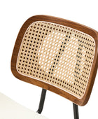 7-Piece Modern Space Saving Dining Table with Mid-Century Rattan Chairs Set