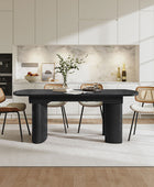 7-Piece Modern Space Saving Dining Table with Mid-Century Rattan Chairs Set