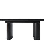 7-Piece Modern Space Saving Dining Table with Mid-Century Rattan Chairs Set