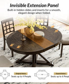 5-Piece American Country Extendable Round Dining Table with Solid Wood Chairs