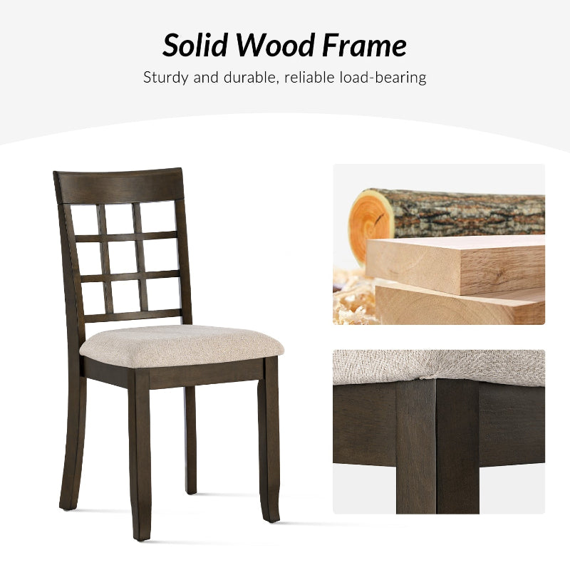 5-Piece American Country Extendable Round Dining Table with Solid Wood Chairs