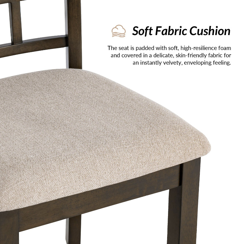 5-Piece American Country Extendable Round Dining Table with Solid Wood Chairs