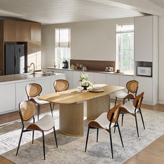 American Modern Fluted Space Saving Table and Chairs & Storage Cabinet Sets (Optional Types)