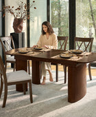 Josefina 7-Piece Modern Solid Wood Extendable Dining Table with Cross-Back Chairs