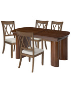 Josefina 7-Piece Modern Solid Wood Extendable Dining Table with Cross-Back Chairs