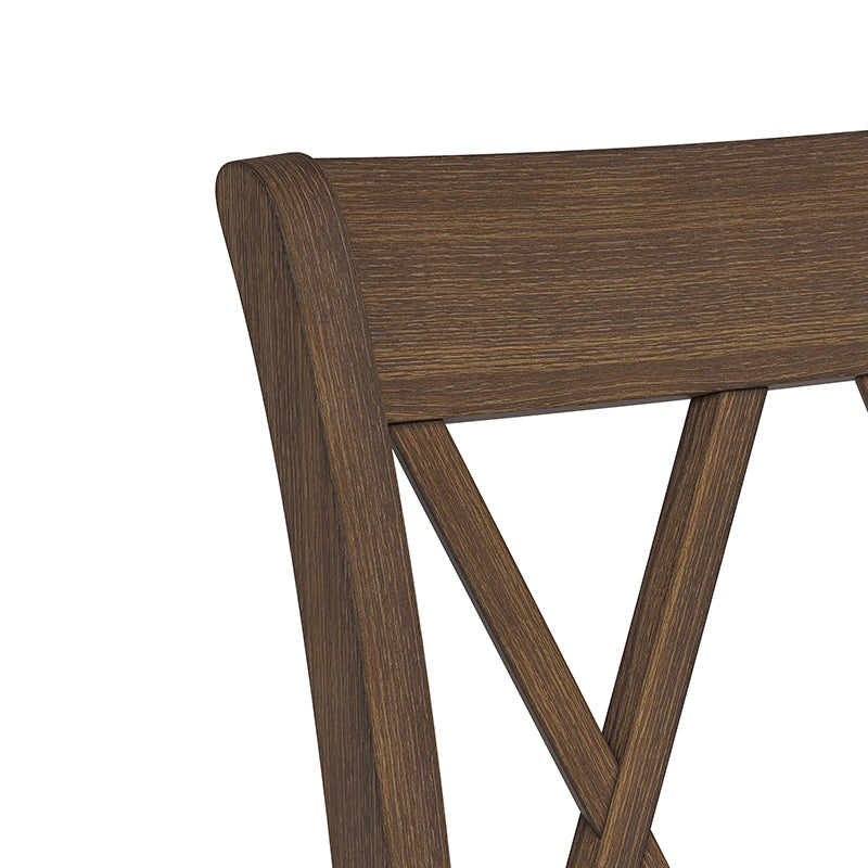 Josefina 7-Piece Modern Solid Wood Extendable Dining Table with Cross-Back Chairs