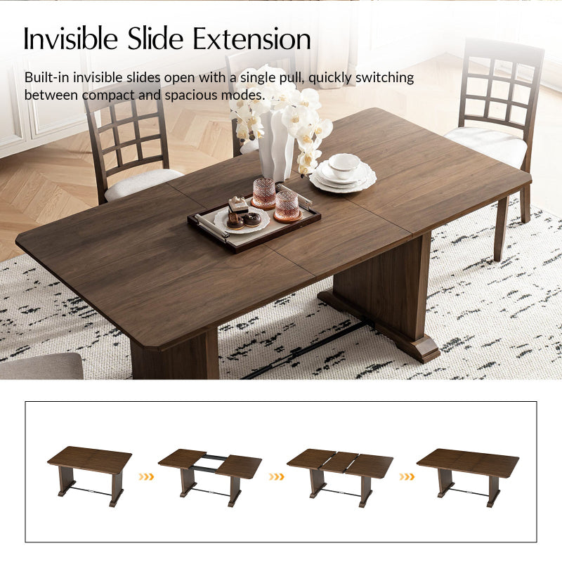 Casandra 6-Piece Transitional Multifunctional Extendable Dining Sets with Cross-Back Chairs and Solid Wood Bench