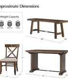 Casandra 6-Piece Transitional Multifunctional Extendable Dining Sets with Cross-Back Chairs and Solid Wood Bench