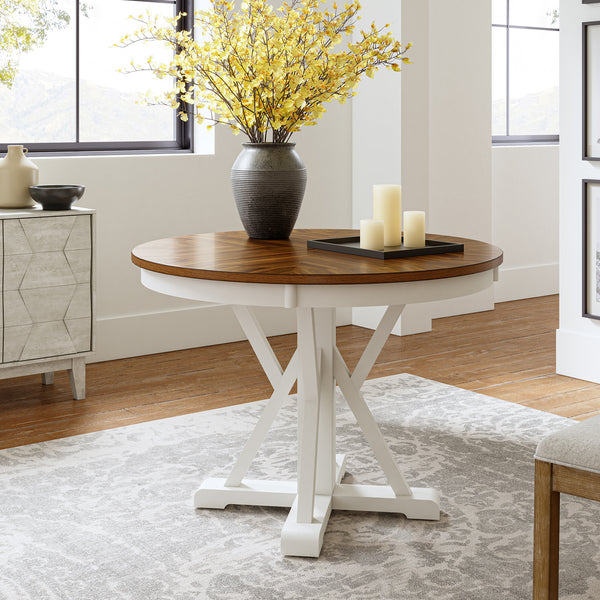 Filipa Rustic Farmhouse Solid Wood Round Dining Table