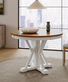 Filipa Rustic Farmhouse Solid Wood Round Dining Table