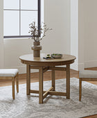 Marta Adjustable Dining Table with Rubber Wood Frame